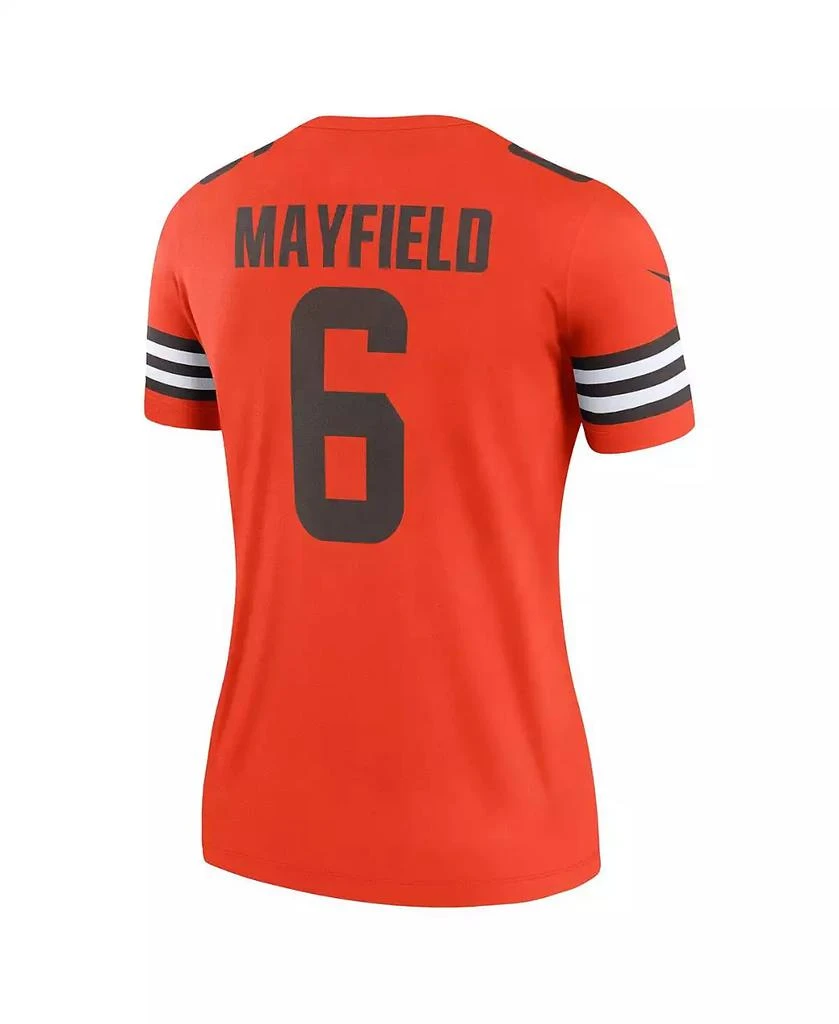 NIKE Women's Baker Mayfield Orange Cleveland Browns Inverted Legend Jersey 3