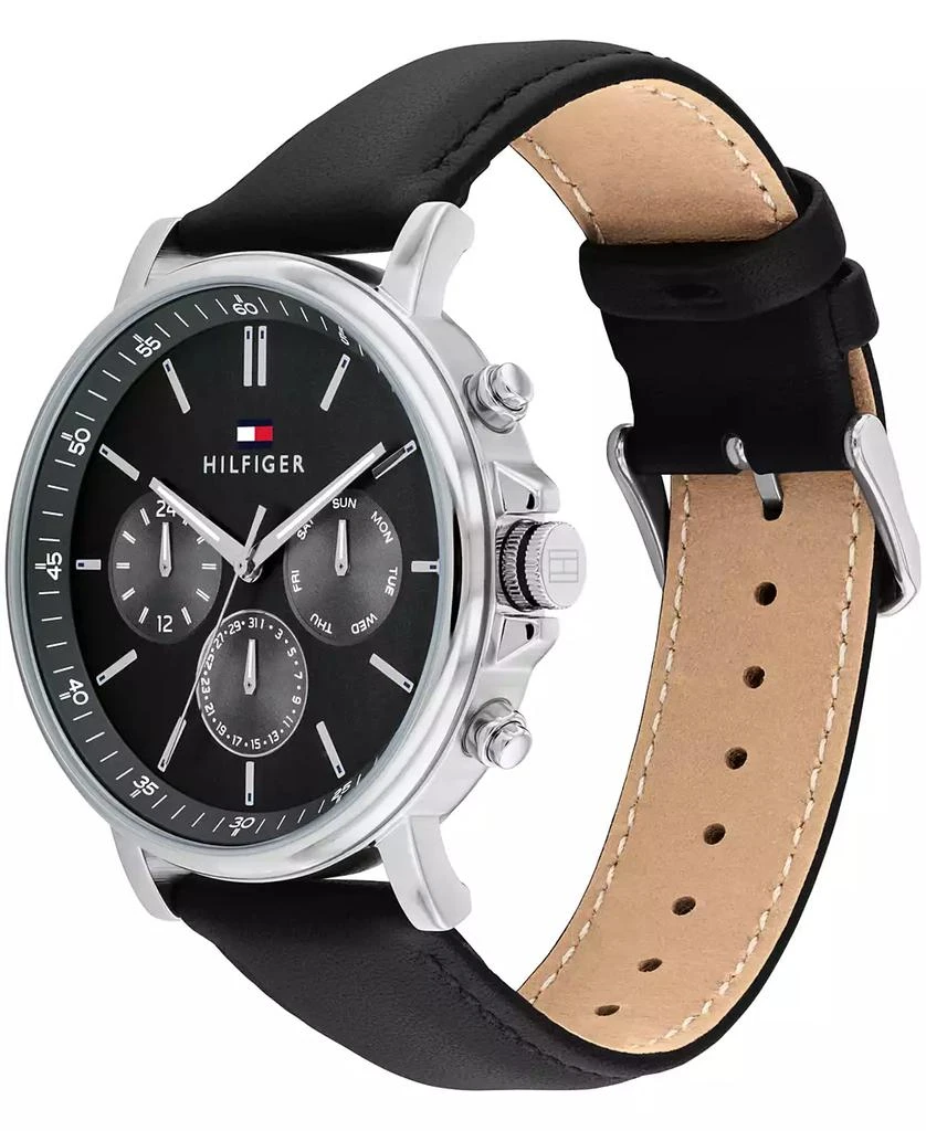 Tommy Hilfiger Men's Multifunction Black Leather Watch 43mm 2
