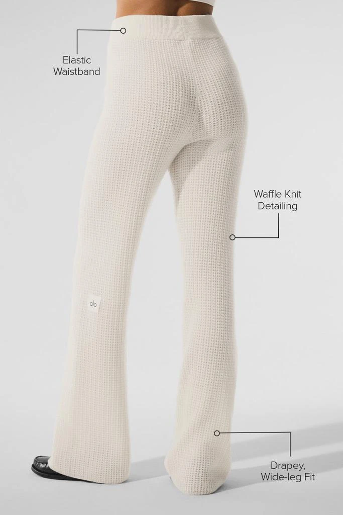Alo Cashmere High-Waist Plush Waffle Pant - Ivory 2