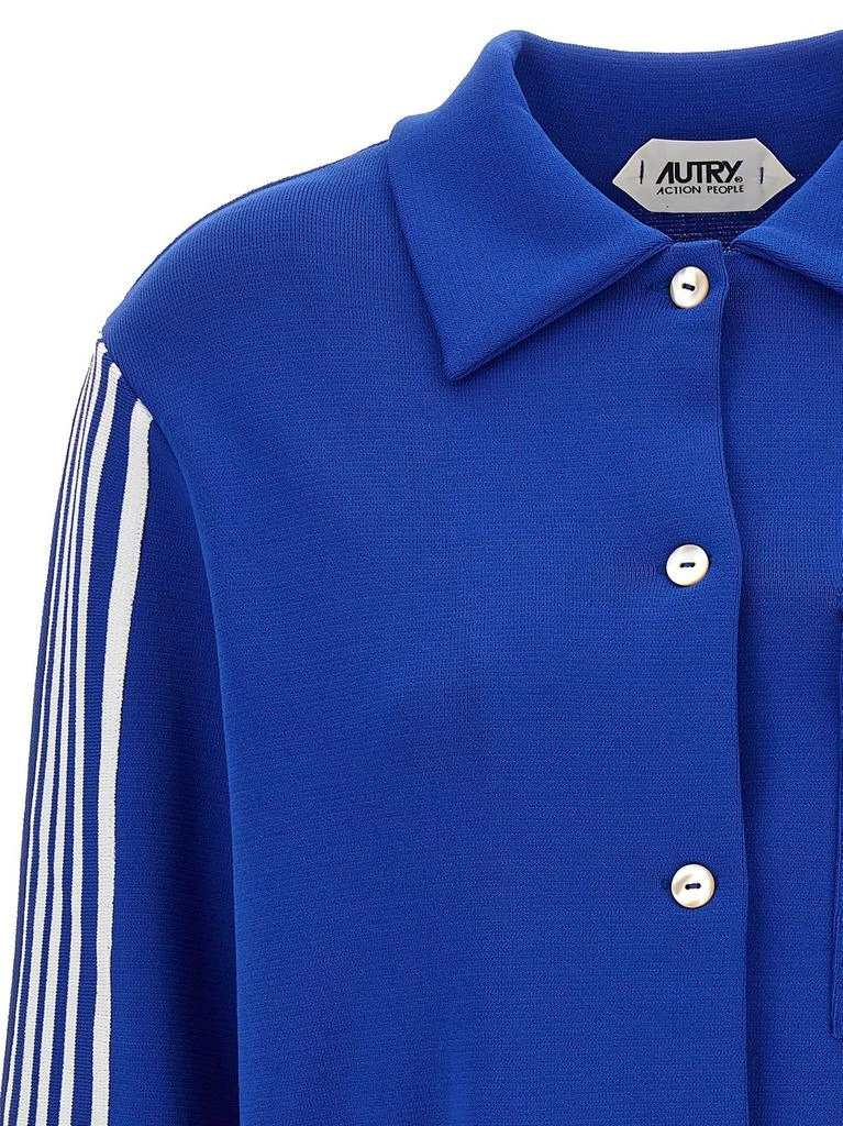 Autry Autry Logo-Embroidered Stripe-Detailed Buttoned Jacket 4
