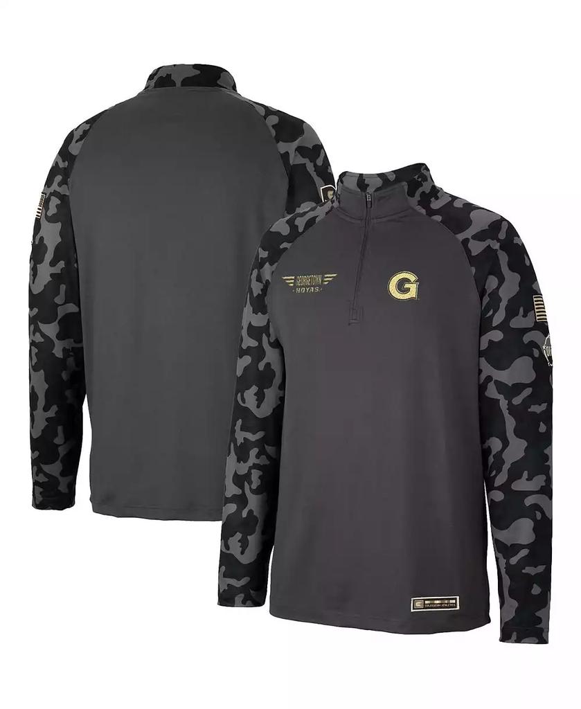 Colosseum Men's Charcoal Georgetown Hoyas OHT Military-Inspired Appreciation Long Range Raglan Quarter-Zip Jacket