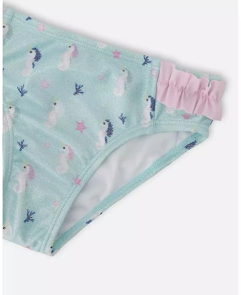 Deux par Deux Girls Two-Piece Swimsuit Blue Seahorse Print 5