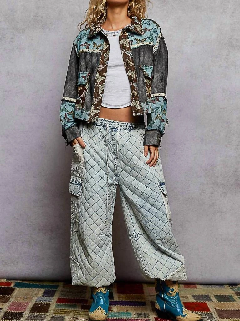 POL Pol - Boho Butterfly Distressed Denim Jacket 4