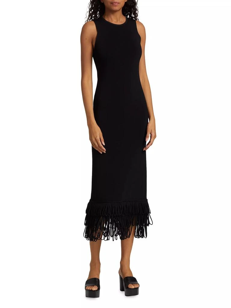 Simon Miller Albers Fringed Knit Sleeveless Midi-Dress 2