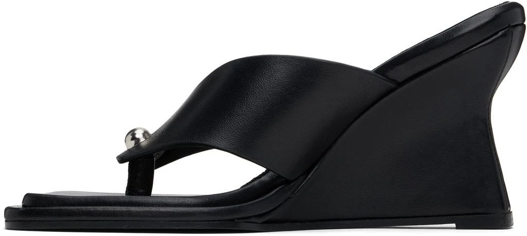 Paris Georgia Black Dune Wedge Heeled Sandals 3