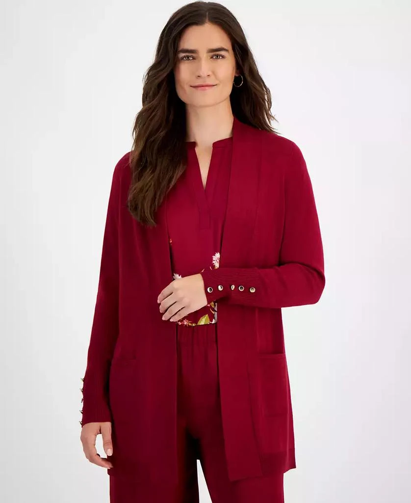 JM Collection Women's Button-Sleeve Flyaway Cardigan, XS-4X, Created for Macy's 1