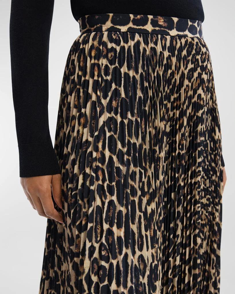 Theory Pleated Leopard-Print Midi Skirt 5