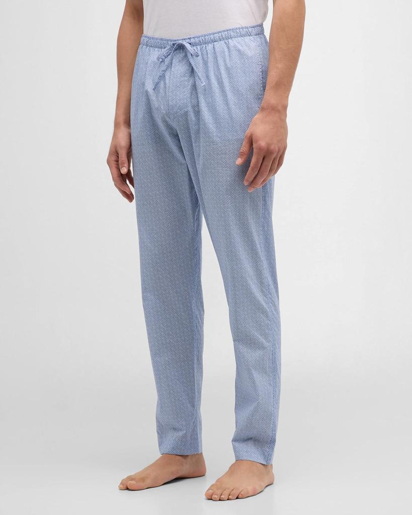 Zimmerli Men's Long Geo-Print Cotton Pants