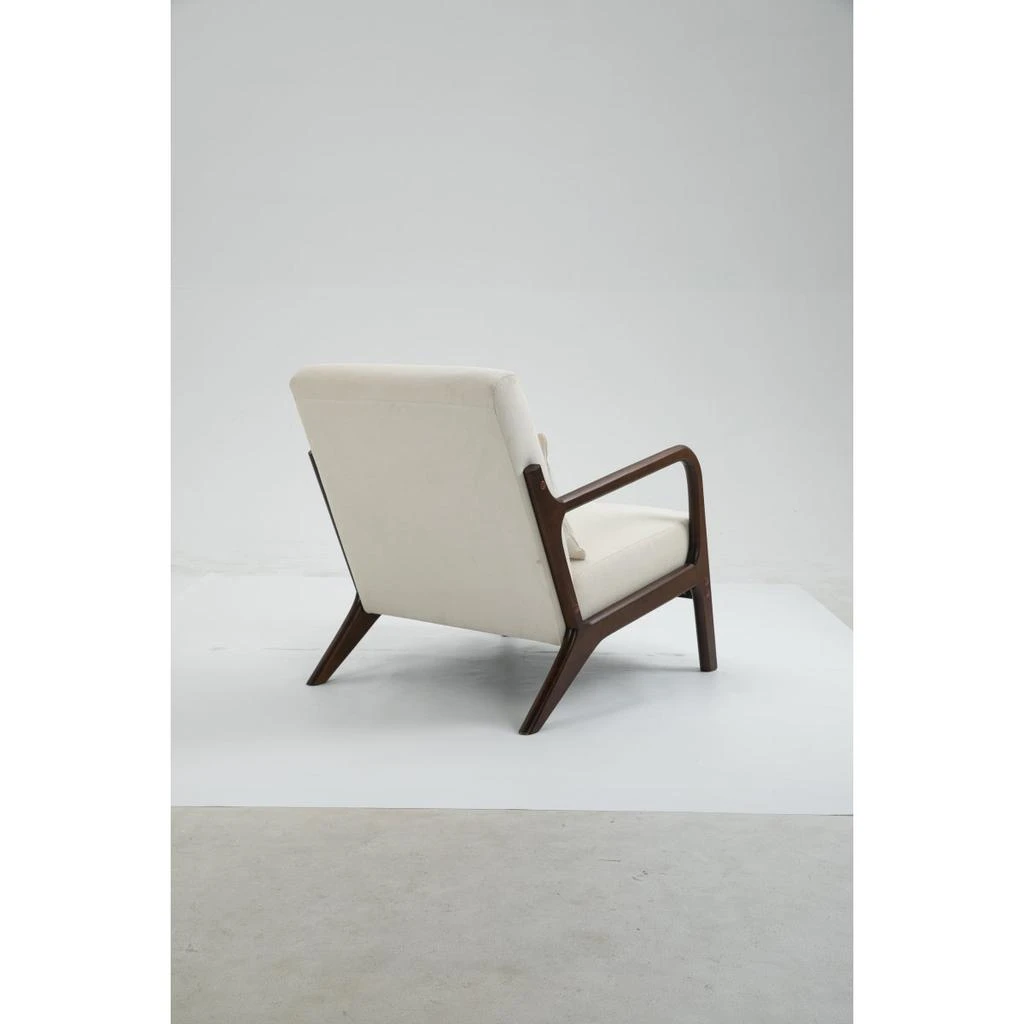 Streamdale Furniture Streamdale Mid Century Modern Accent Chair with Wood Frame 
Waist Cushion 6