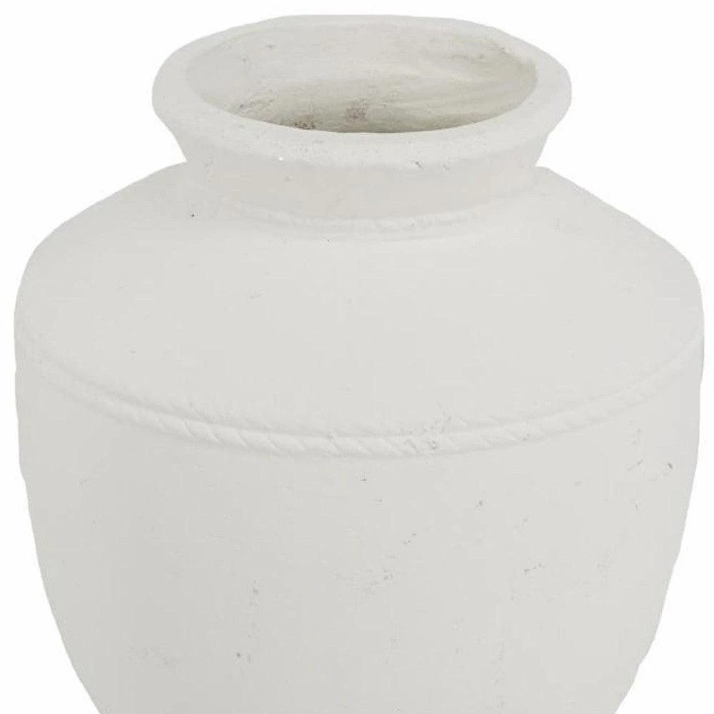 Hivvago 16" White Terracotta Round Jug Vase 5