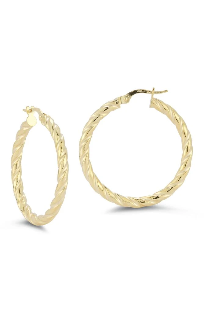 Ember Fine Jewelry 14K Yellow Gold Twisted Hoop Earrings