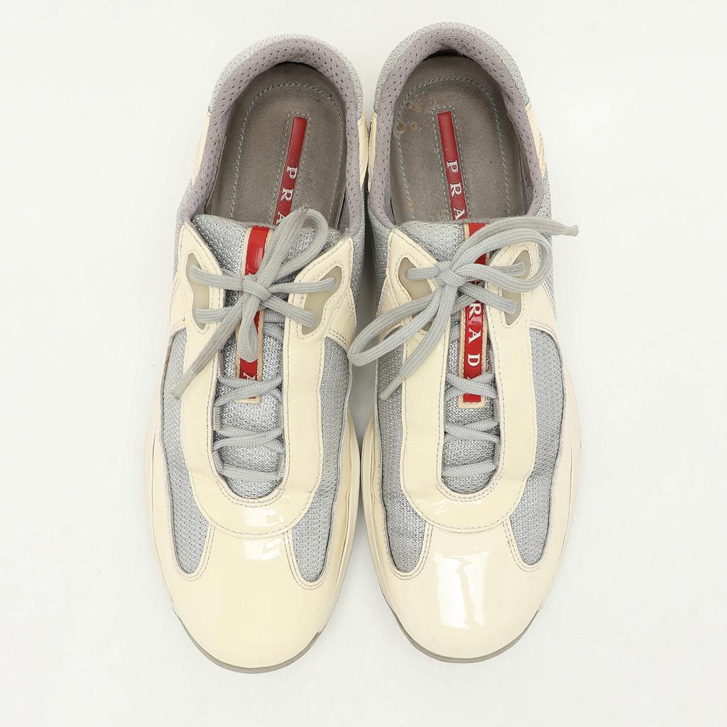 Prada Prada Sport White/Grey Leather And Mesh America's Cup Low
