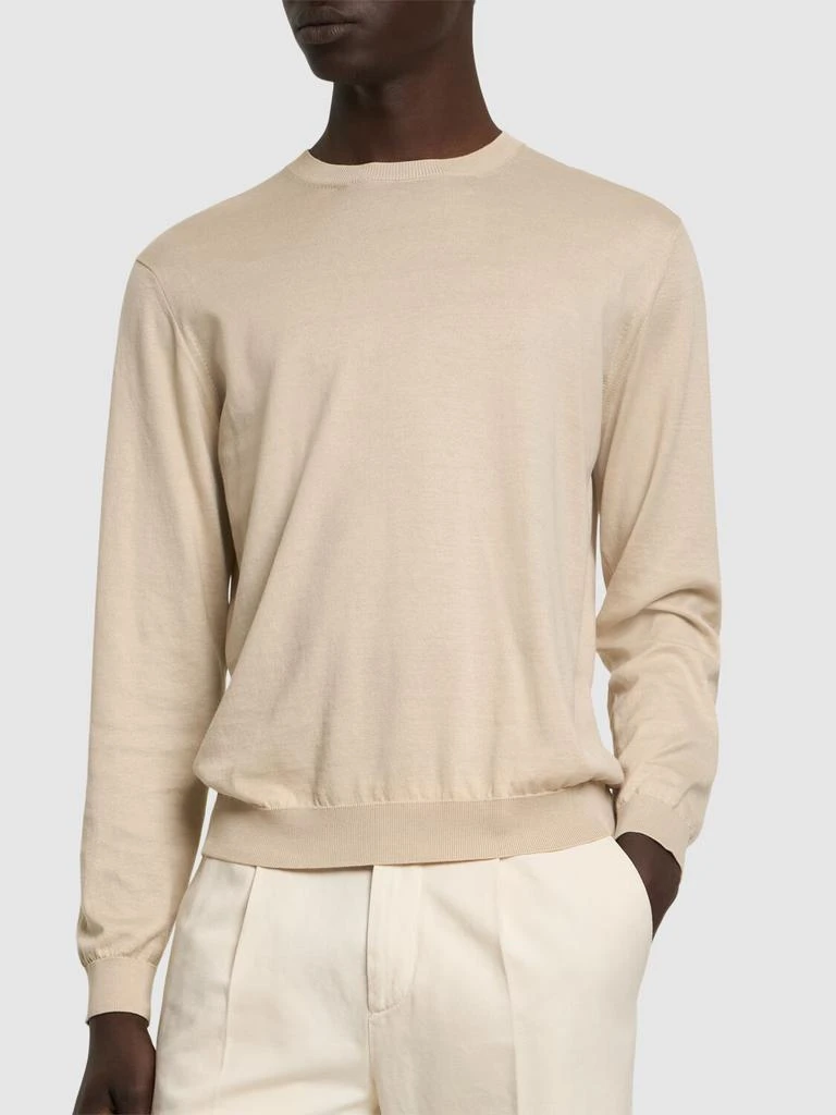 LARDINI Knit Cotton Crewneck Sweater 2