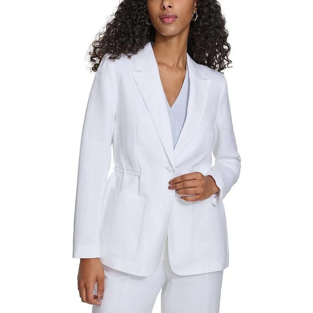 Calvin Klein Womens Linen Suit Separate One-Button Blazer 3