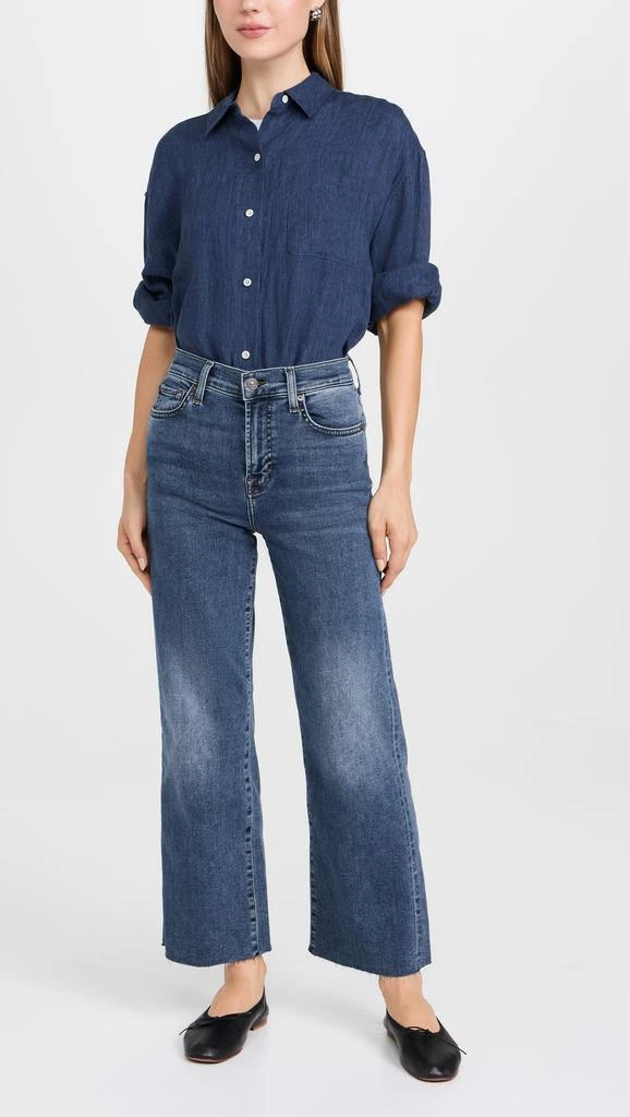 7 For All Mankind Cropped Alexa Jeans with Raw Cut Hem 4