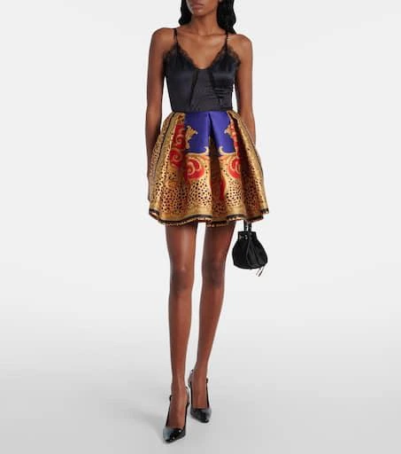 Versace Lace-trimmed silk-blend satin bodysuit 2