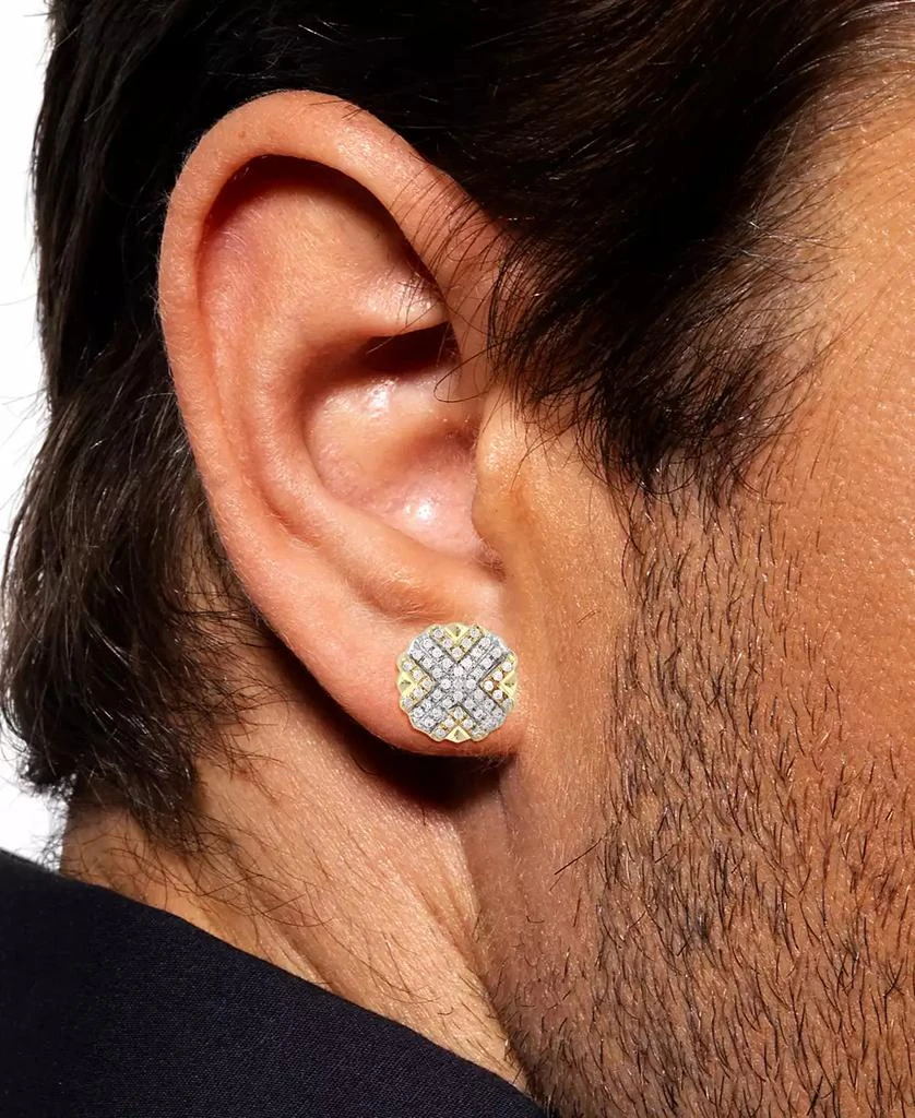 Macy's Men's Diamond X Cluster Stud Earrings (1/4 ct. t.w.) in 10k Gold 2