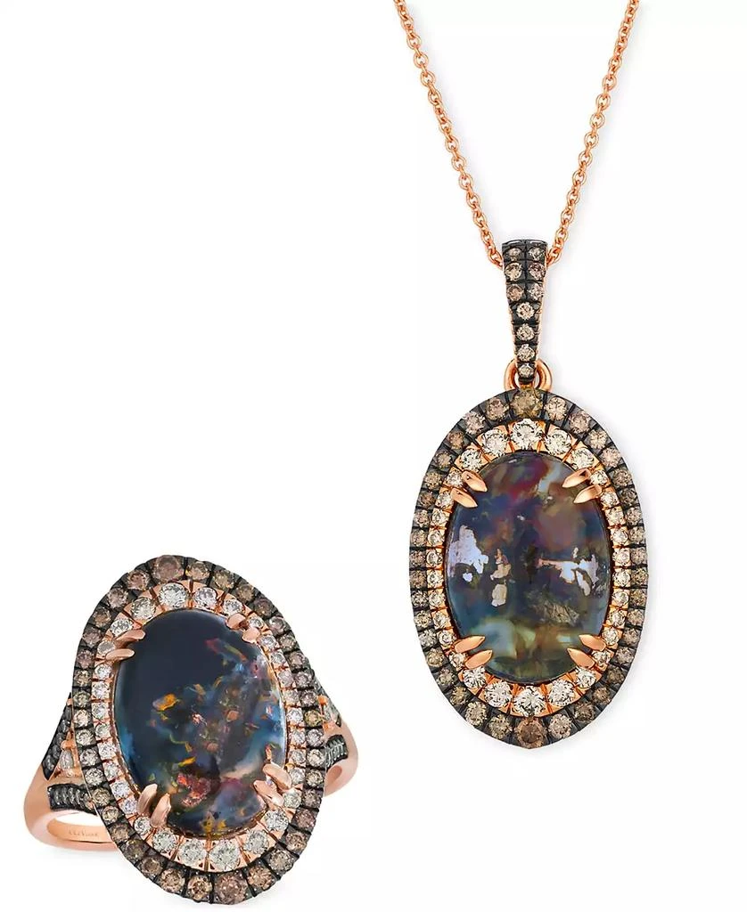 Le Vian Aquadite (4 ct. t.w.) Nude Diamond (1/3 ct. t.w.) & Chocolate Diamond (3/8 ct. t.w.) Pendant Necklace Set in 14k Rose Gold, 20" 3