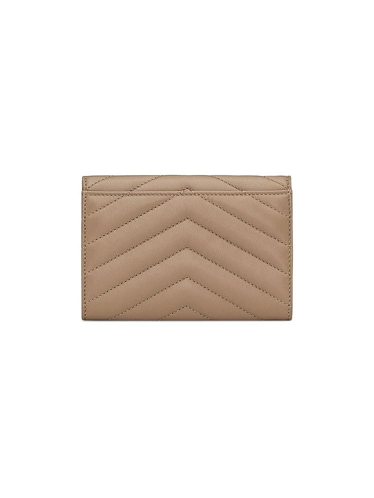 Yves Saint Laurent Cassandre Matelassé Small Envelope Wallet in Lambskin 2
