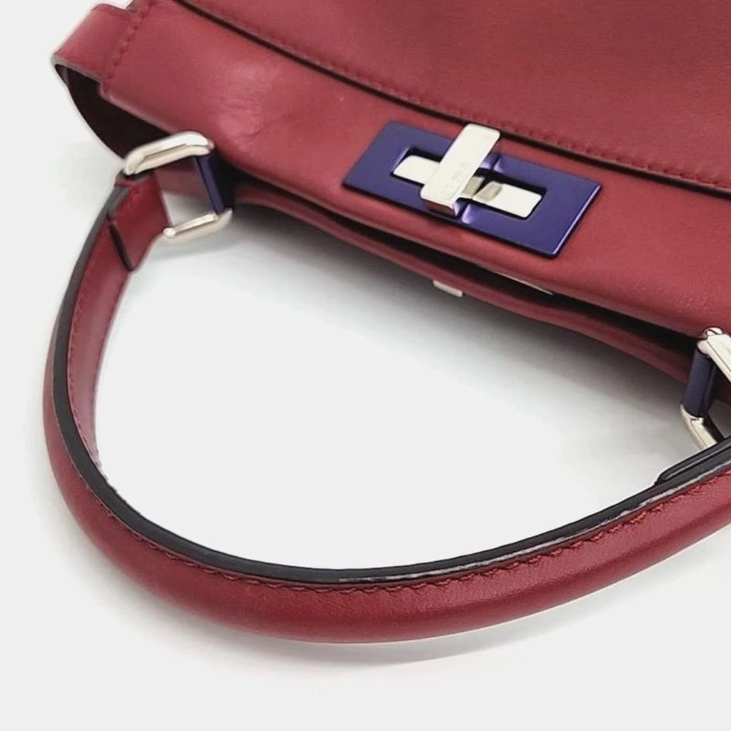 Fendi Fendi Burgundy Leather Regular Monster Peekaboo Bag 5
