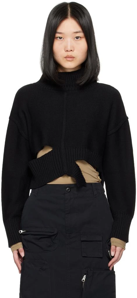 MM6 Black Distressed Sweater 1