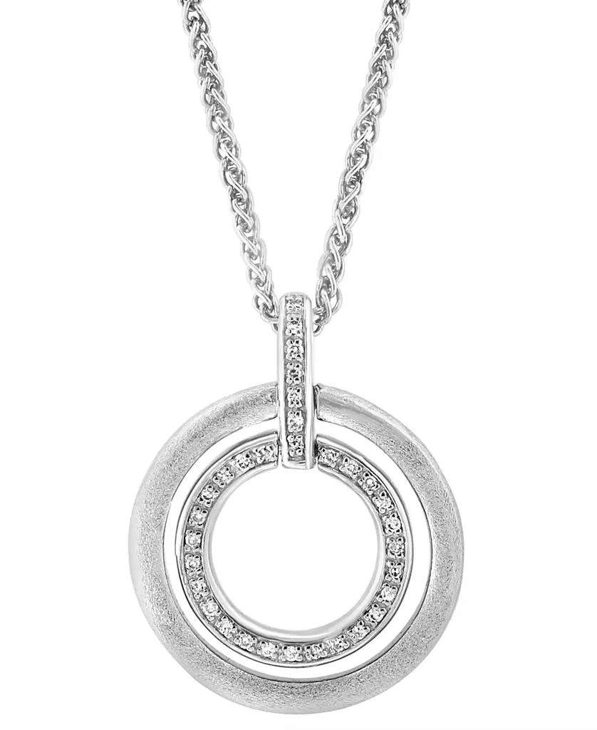 Effy EFFY® Diamond Double Circle 18" Pendant Necklace (1/10 ct. t.w.) in Sterling Silver 3