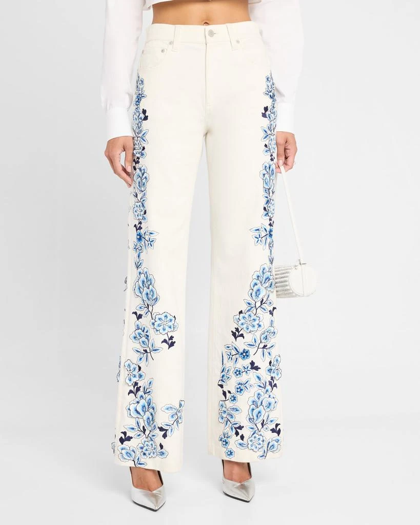 Alice + Olivia Weezy Embroidered Jeans 4