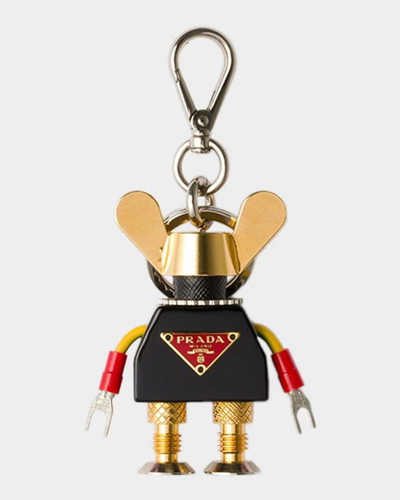 Prada Plexiglass 
Saffiano Leather Robot Keyring Bag Charm