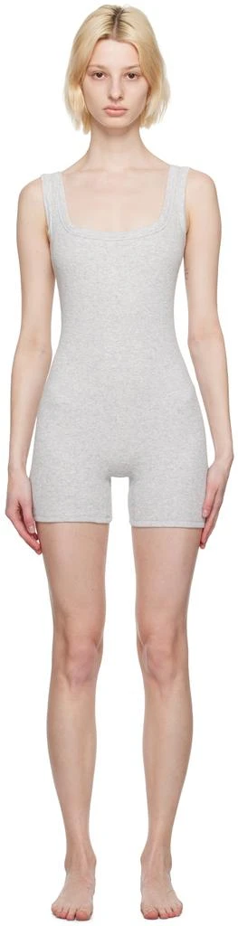 SKIMS Gray Cotton Rib Onesie 1