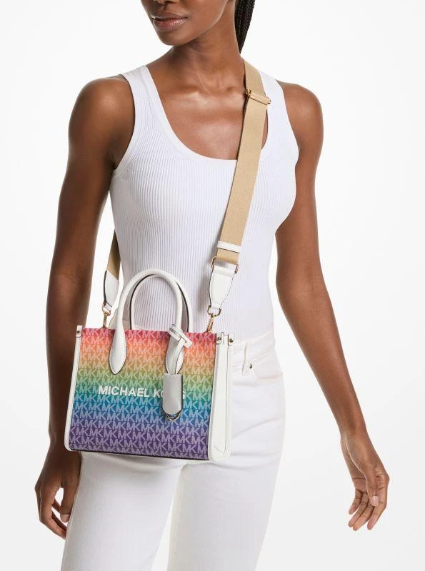 Michael Kors Mirella Small Rainbow Signature Logo Crossbody Bag 3