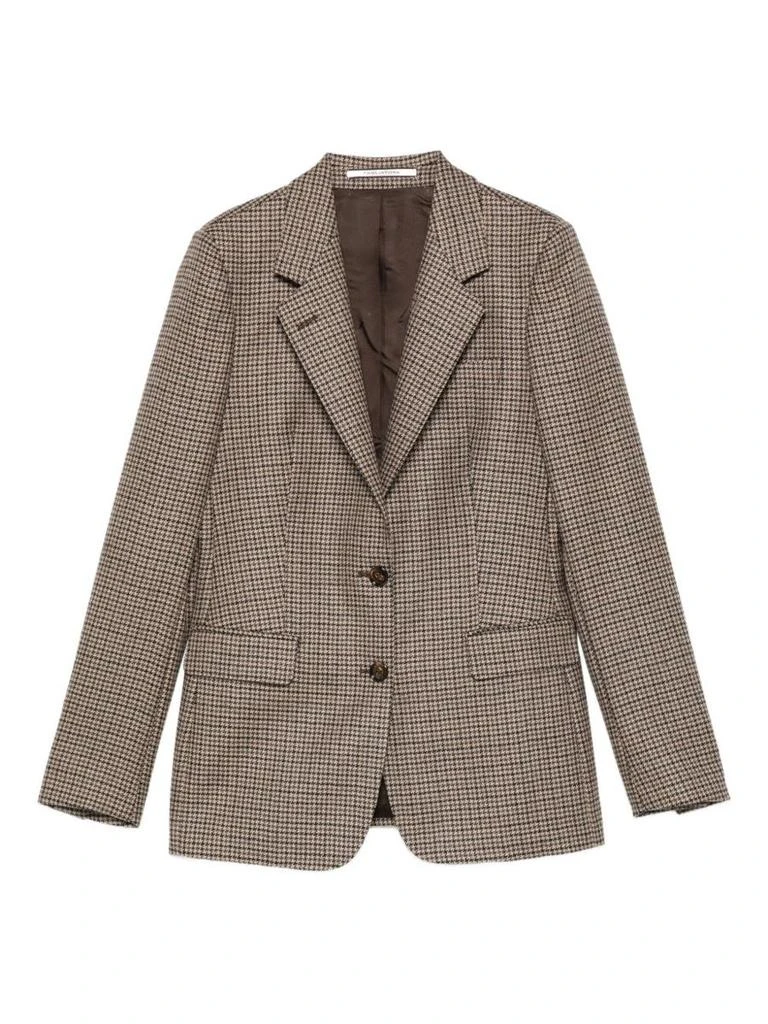TAGLIATORE Tagliatore Brown Houndstooth Blazer 1
