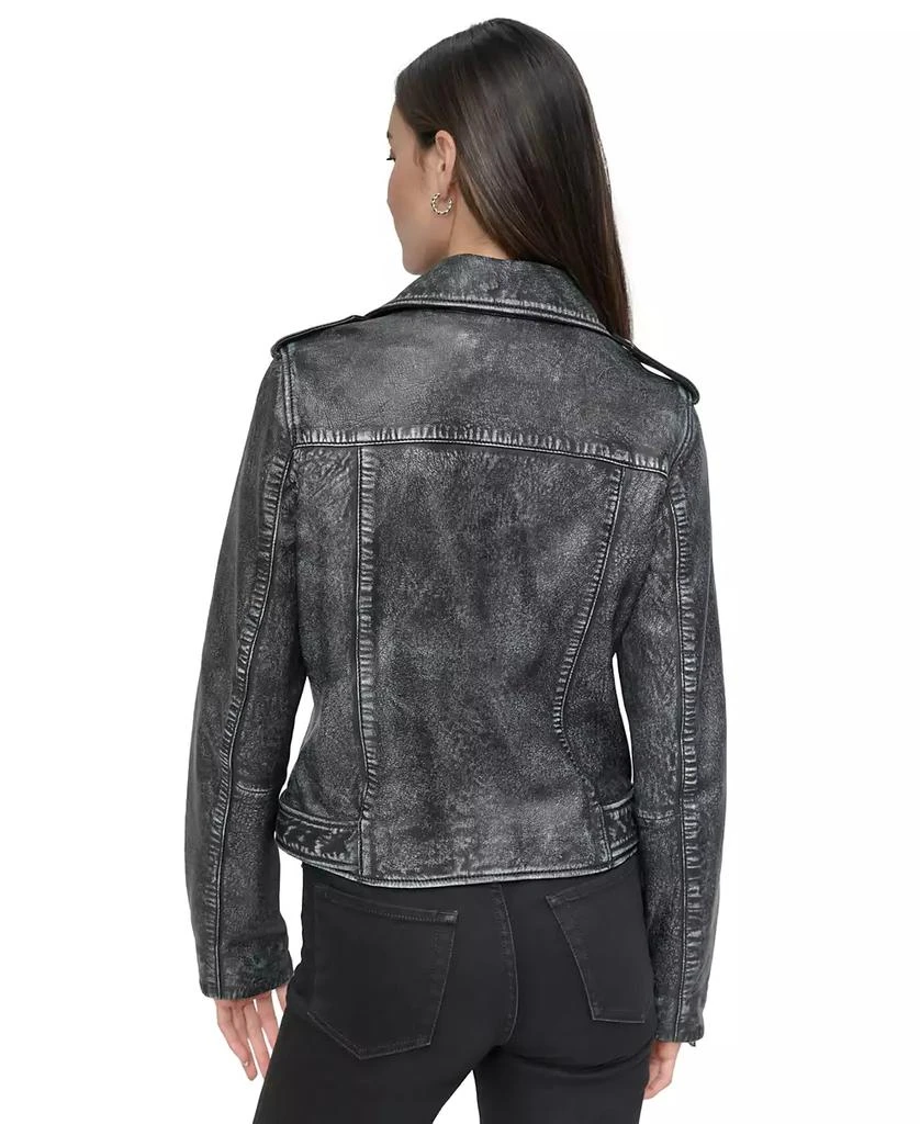 DKNY Women's Leather Moto Jacket 2