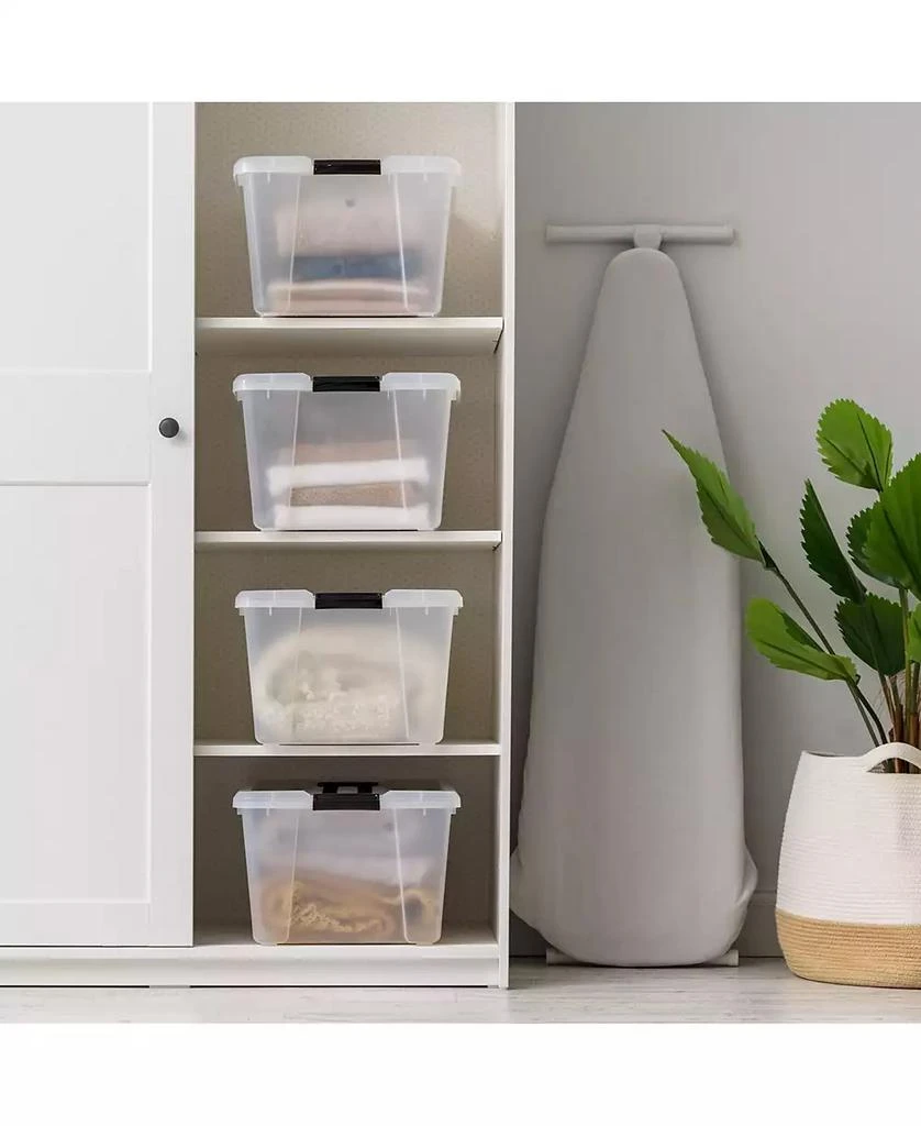 IRIS USA 45 Quart Plastic Storage Container Bin with Latching Lid, Clear, 4 Pack 3