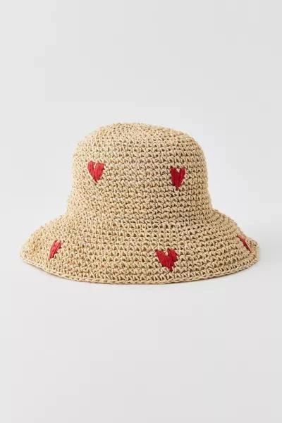 Urban Outfitters Heart Floppy Straw Hat 2
