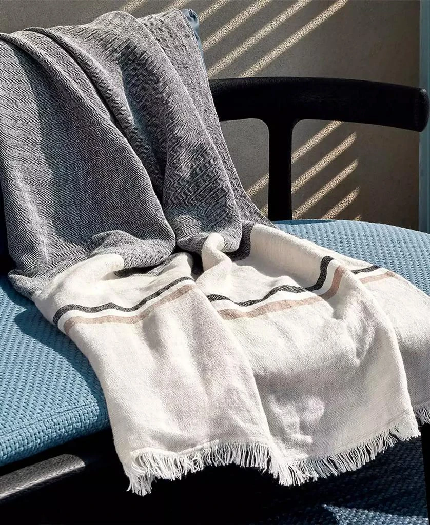 Boss Home CLOSEOUT! by Hugo Boss Stripe Linen Throw, 51" x 67"