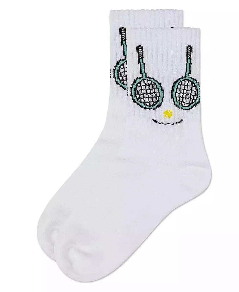 Memoi Girls
 Tennis Smiley Face Crew Socks 3