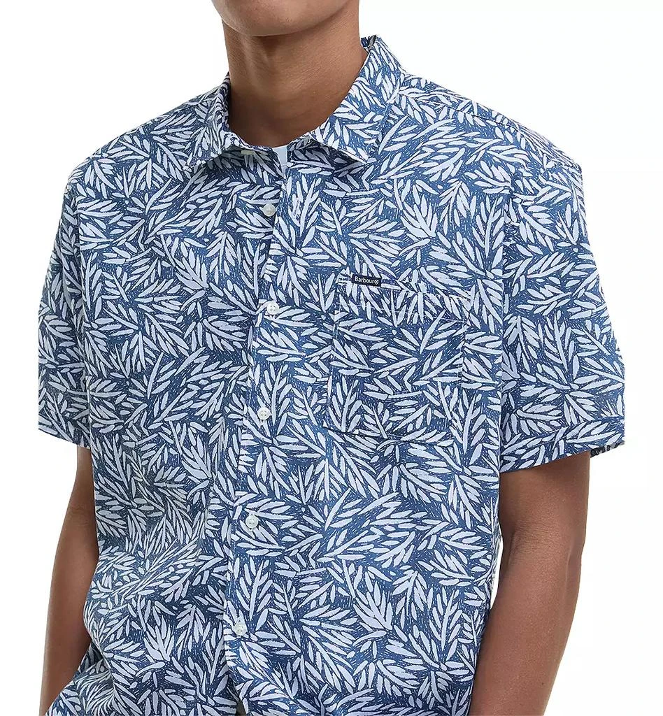 Barbour Men
s Jackstone Short Sleeve Button-Front Leaf Print Shirt 3