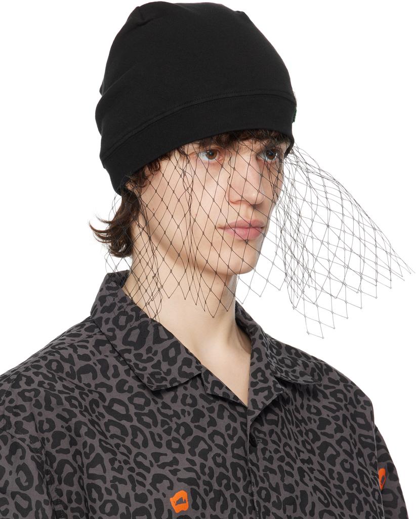 UNDERCOVER Black Beaded Appliqué Beanie