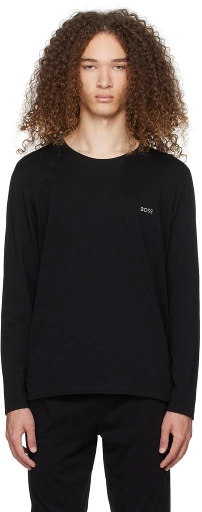 Hugo Boss Black Embroidered Long Sleeve T-Shirt 1