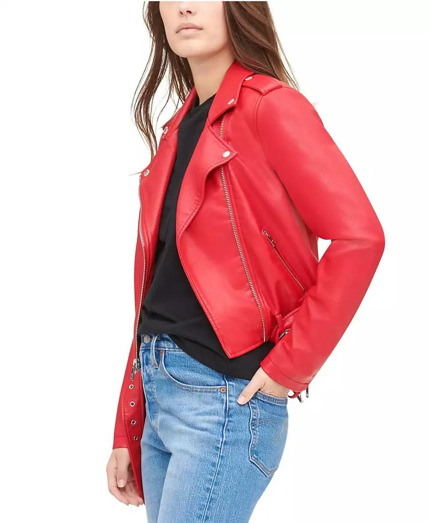 Levi's Women's Faux-Leather Belted Hem Moto Jacket 7