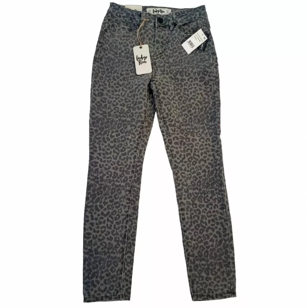 Indigo Rein Women's Animal Print Jeans In Green Animal Print 1