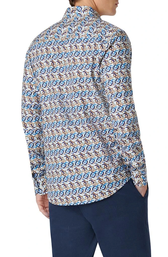BUGATCHI Julian Chain Link Print Stretch Button-Up Shirt 3