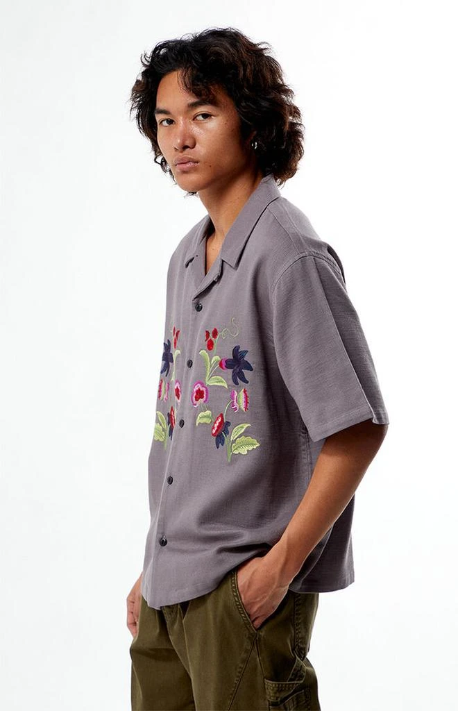 PacSun Floral Embroidery Oversized Resort Camp Shirt 3
