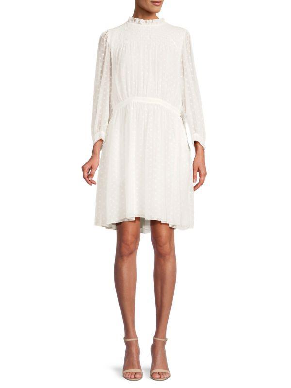 Rebecca Taylor Swiss Dot Mini A Line Dress