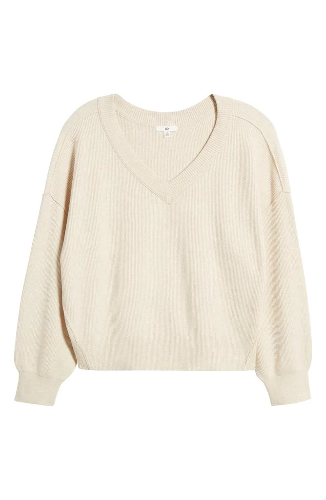 BP. Seamed Oversize V-Neck Rib Sweater 5
