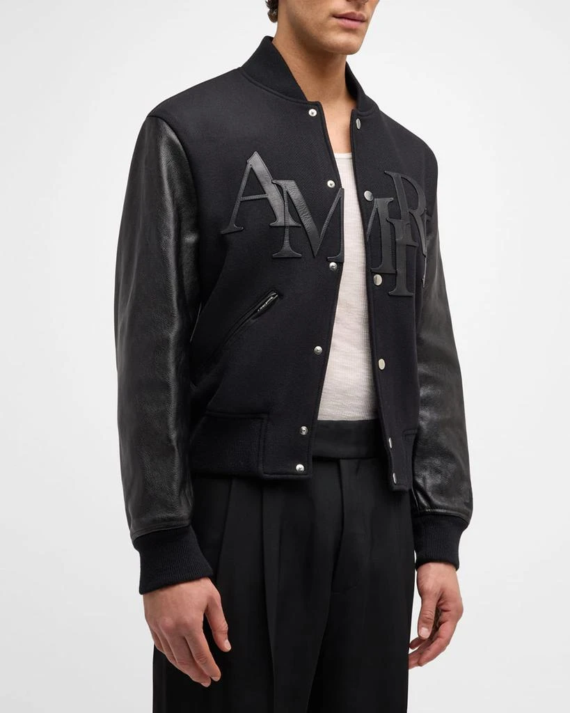 AMIRI Men's Staggered Logo Varsity Jacket 4