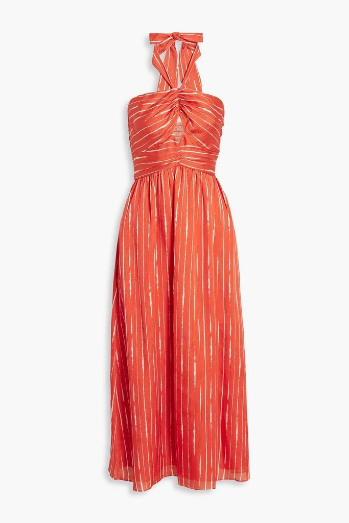 Sachin & Babi Reid cutout striped georgette halterneck midi dress 1