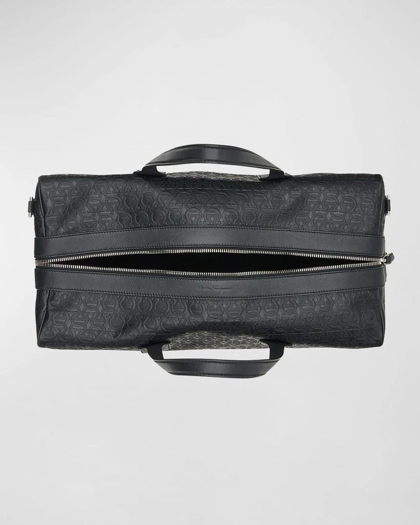 Salvatore Ferragamo Men's Gancini-Embossed Leather Weekender Duffel Bag 4