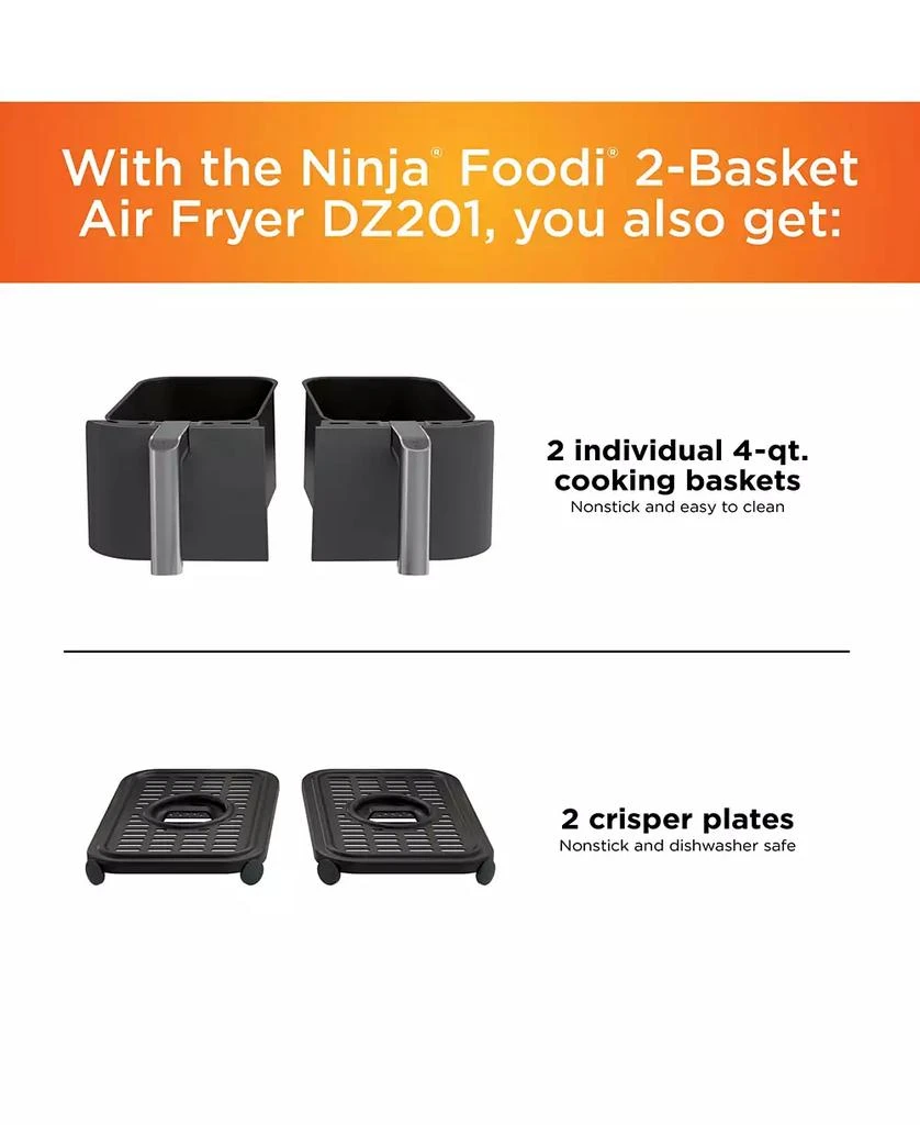 Ninja Foodi® DZ201 6-in-1 8 Qt. 2-Basket Air Fryer with DualZone™ Technology 3