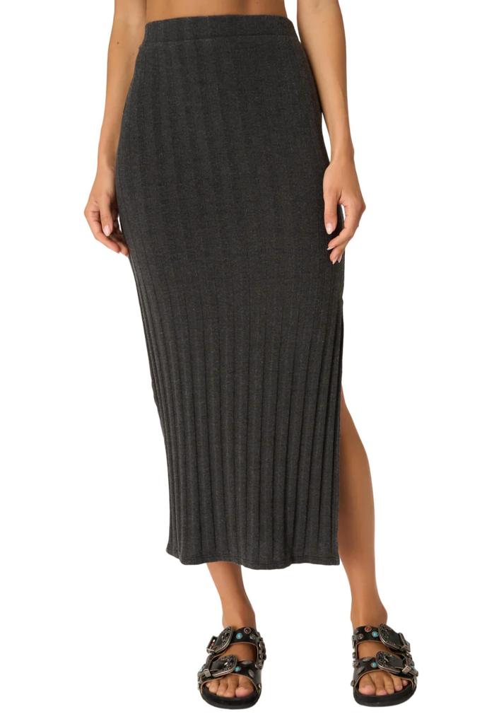 Project Social T Tetsu Textured Ribbed Skirt In Black